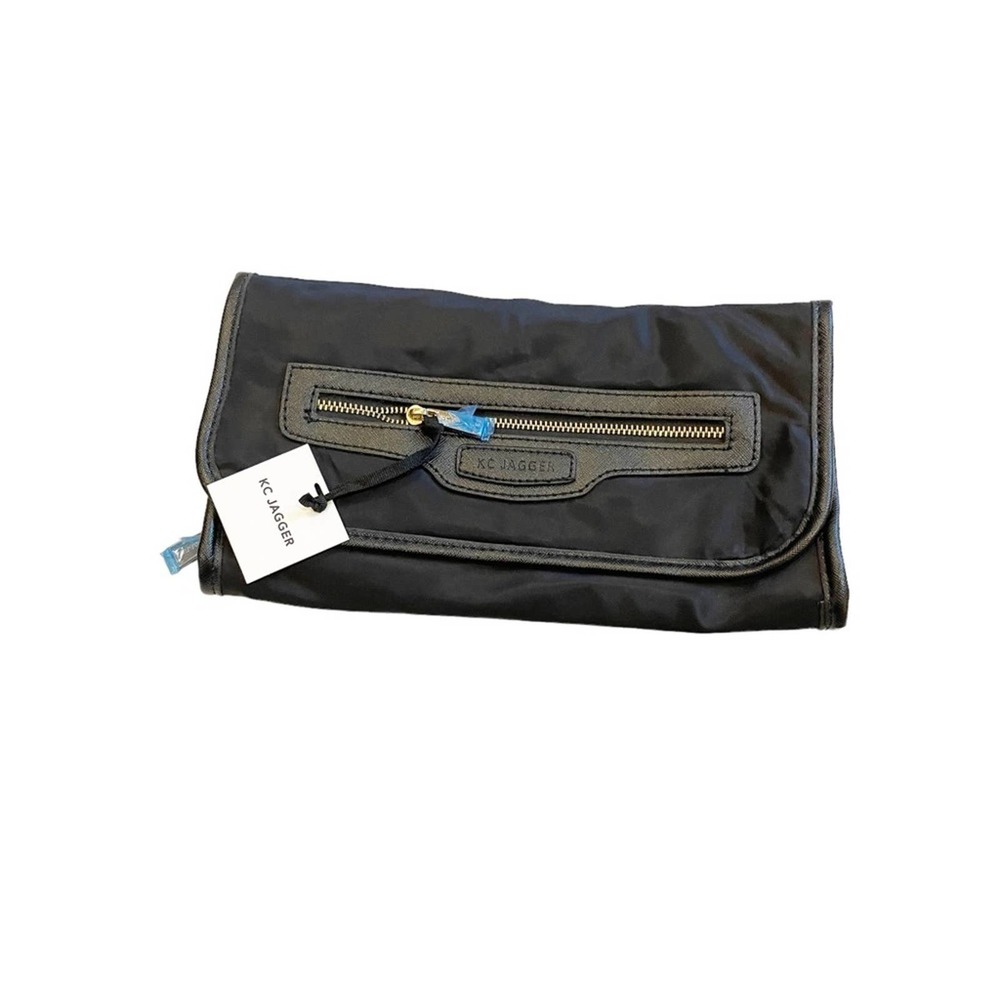 NWT KC Jagger Envelope Makeup Travel Clutch Black Velcro